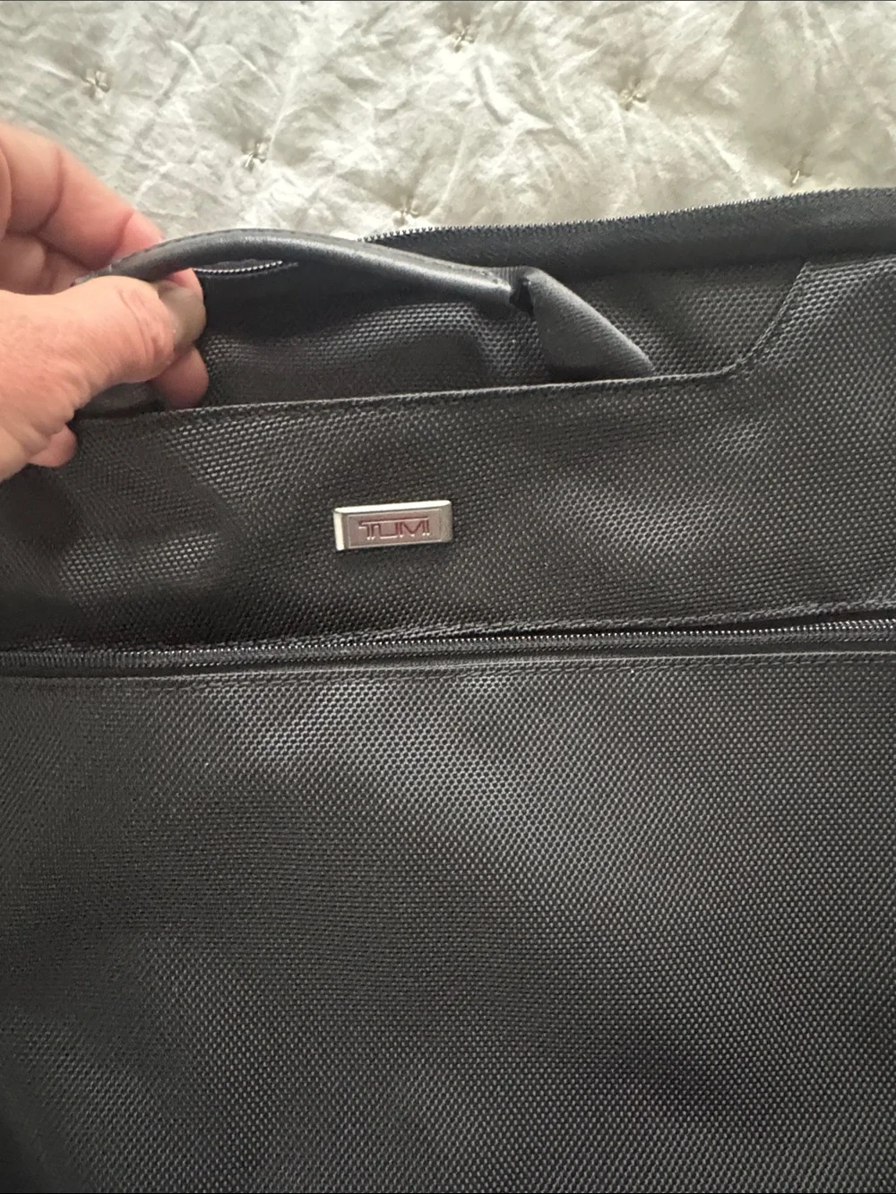TUMI Black Laptop Briefcase - Sleek Professional Carrying Case